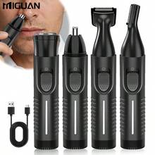 Miguan 4-In-1 Multifunctional Electric Shaving Kit: USB Rechargeable Nose Hair Trimmer, Beard Trimmer, Eyebrow Trimmer And Sideburn Trimmer, For Men's Grooming, 500mAh Battery Capacity - Black - View 3