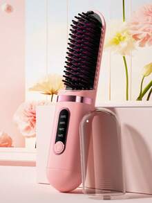 LCD Display, Plastic Ceramic Coating, Fast Heating, Adjustable Heat Settings, Wireless Hair Straightener, Portable Mini Home Hair Straightener, Wireless Ionic Hair Brush, 37 Spray Outlets, MCH Ceramic Heating 199°C 4-Level Temperature Control Anti-Scald Suitable For Travel And Home Use - A - View 15
