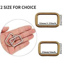 48pcs Durable Alloy Rectangular Buckles (2 Sizes) Suitable For Shoes, Belts, Bags, Accessories And DIY Craft Projects - 48 Pieces - View 2