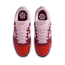 Nike COURT BOROUGH LOW RECRAFT Big Kids' Retro Casual Low-Top Cushioned Lightweight Breathable Sports Skate Shoes - Red/Pink - View 8