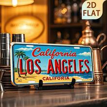 2D Flat - 1pc Vintage California Los Angeles Metal Sign Wall Decor, Retro Style With Palm Trees And Ocean View, Perfect For Home, Bar, Garage Or Lawn, Unique Gift Idea (Random Style) - A - View 3