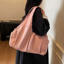 1件女款時尚防水大容量乾濕分離瑜伽健身包，多層隔層，便攜大容量運動包，戶外休閒行李包，附肩帶與手提 - 藕粉色 - 查看 8