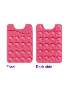 Silicone Double-Sided Suction Cup Card Holder Phone Back Sticker Card Slot Selfie Stand Portable Card Sleeve New Silicone Phone Suction Cup Card Holder Double-Sided Suction Multi-Function Phone Card Holder Coin Purse - Multicolor - View 13