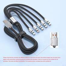 Kabel Pengisian Daya Ultra Cepat 5-in-1 120W (Tersedia dalam Dua Gaya: USB ke Type-C X5 ATAU USB ke Type-C X3 + Android X1 + Lightning X1) - Kompatibel dengan iPhone 15–17/Pro Max, Kompatibel dengan , dan Galaxy S24/S23; Kabel Pengisian Cepat Jalinan Nilon. - MultiWarna - View 6