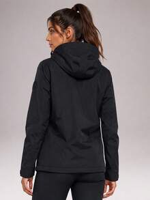 CZRLHYT 1pc Women's Hooded Zip-Up Outdoor Jacket With Pockets, Suitable For Various Outdoor Sports - Black - View 4
