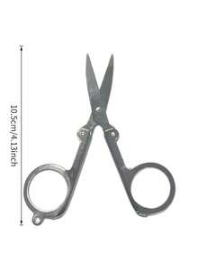 1/2pcs Foldable Stainless Steel Mini Scissors, Suitable For Travel, Office, Crafts, Emergency Cutting And More - Silver - View 7