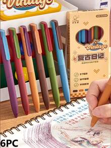 6 buah Pulpen Warna-warni, Pulpen Gel, Pulpen Tinta Cepat Kering, Pulpen Tinta Hitam Ujung Halus 0,5 mm, Pulpen Menulis Halus, Perlengkapan Menulis, Sekolah & Kantor, Kembali ke Sekolah - MultiWarna - View 18
