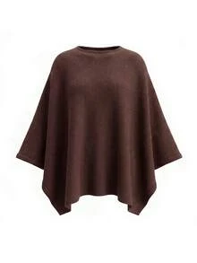Women's Loose Knit Pullover Sweater, Regular Length Medium Stretch Pullover Top, Suitable For Autumn/Winter Wear - Coffee Brown - View 7