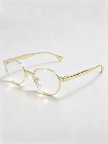 1 Pair Round Frame Children's Non-Prescription Glasses, Minimalist Suitable For Boys And Girls Party Holiday Travel Vacation Decoration, Daily Accessory Photography Prop - Multicolor - View 7