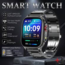 2026 Upgraded Fashion Sports Smart Watch For Women, 2.01-Inch HD AMOLED Touch Screen, 1400mAh Large Battery, LED Flashlight + SOS Flashing Mode, IPX8 Waterproof, Bluetooth Calling, AI Voice, 100+ Sports Modes, Fitness Tracking Watch, Compatible With IPhone And Android - View 15