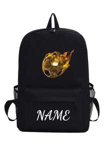 This Spacious And Lightweight Soccer Print Backpack Is Perfect For School, Work, And Leisure. It Features Adjustable Shoulder Straps And... - Multicolor - View 37