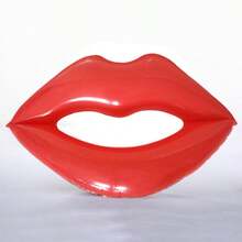 1pc Red Lips Shaped Inflatable Pool Float, Thickened PVC Inflatable Water Bed Suitable For Beach Sunbathing, Red Pink Lips Float Bed, Essential For Summer Outdoor Party - Multicolor - View 7