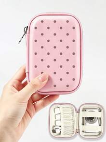 New Polka Dot Pattern Portable CCD Camera Storage Bag - Compact Design, Zipper Closure, Suitable For Outdoor Photography And Office Use | Travel Camera Bag, Secure Zipper Closure, Suitable For All Ages And Genders. Waterproof, Lightweight, Large Capacity, Portable Accessory. Cable Organizer, Electronic Product Storage Bag, Travel Tech Supplies Storage Bag, Vacation Essential, College Essential, Back To School Essential, Travel Essential - Multicolor - View 3