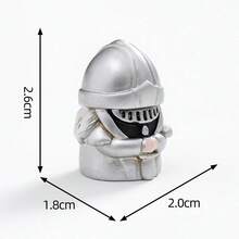 4pcs Mini Knight Figurines, Silver Medieval Armor Desktop Decor With Helmet, Shield, Sword Details, Cute Miniature Collectible Dolls, Resin Desktop Ornament, Suitable For Home Office Bookshelf Party Gift, Random Style - 4 Pcs Random Color - View 8