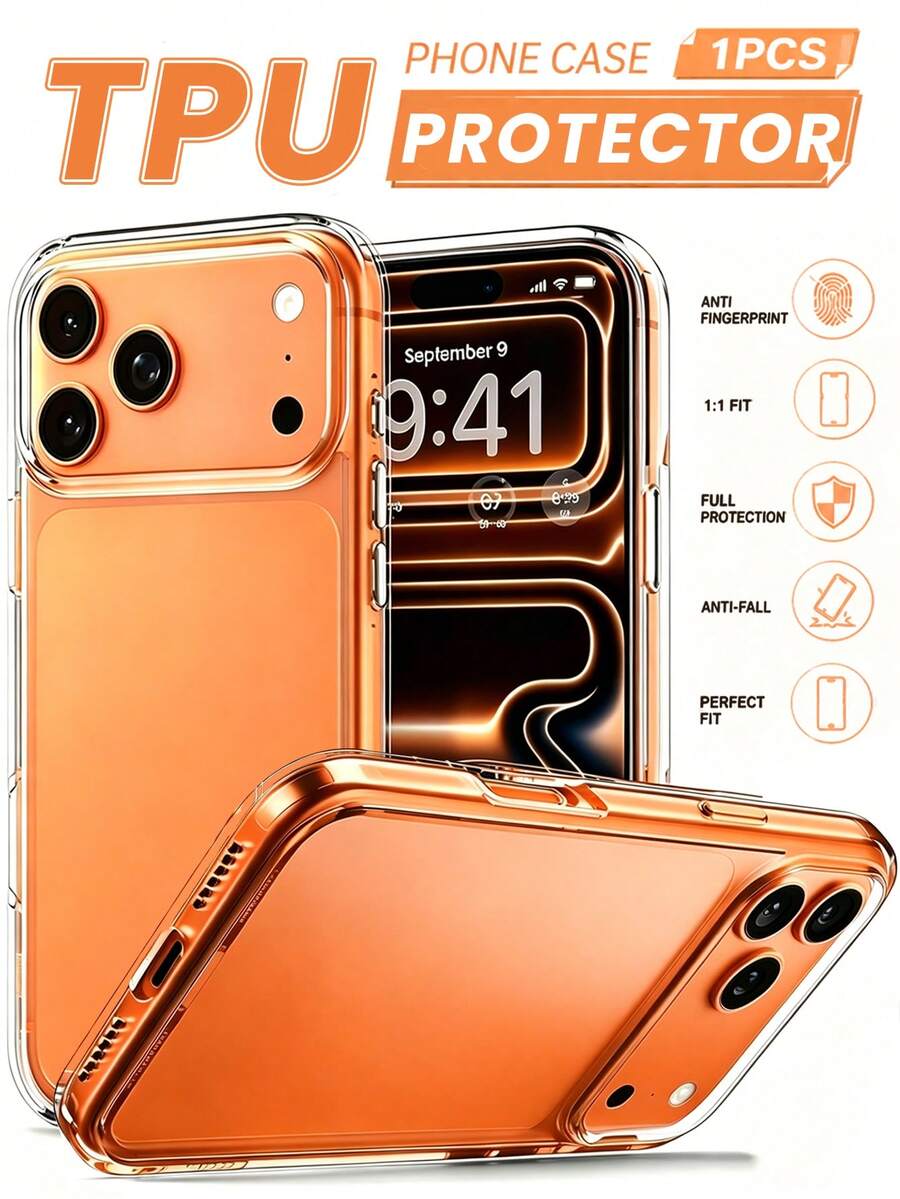 1件 [2026新款] 透明軟 TPU 手機殼，相容 iPhone 18 Pro/18 Pro Max/17 Pro Max/16 Pro Max/15/14/13/12/16E/11 Pro Max，防震、防摔、防刮、柔軟、輕量、修身貼合 - 無色 - 查看 1