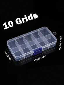 Transparent Plastic Jewelry Storage Box, With 56-4 Grid Removable Compartments. Suitable For Storing Earrings, Rings, Necklaces, Beads And Various Handmade Small Accessories. Portable Storage Design, Perfect For Travel, Back To School Season And Valentine's Day Use - Clear - View 13
