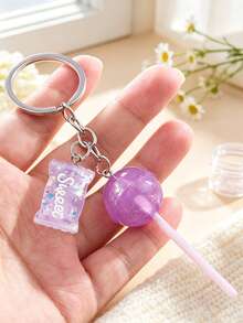 Cute Shiny Lollipop Keychain, Candy Keychain, Realistic Candy Bag Charm, Adorable Bag Pendant, Transparent Glow-In-The-Dark Acrylic Lollipop, Sweet Candy Bag Charm, Cute Style Keychain, Handbag / Wallet Charm, Backpack Decoration, Daily Bag And Car Key Decoration, Suitable For Friends, Family, Best Friends, Classmates, Unique Birthday Gift, Holiday Gift, Party Gift, Vacation Gift, Wedding Gift, Back To School Gift - Multicolor - View 6