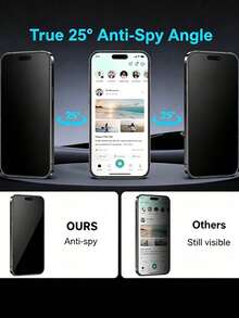 2pcs Ceramic Matte Privacy Screen Protector, TPU Material, Shatterproof, Compatible With IPhone11/12/13/14/15/16/17/17 Air/17 Pro/17 Pro Max Series, Anti-Scratch, Anti-Fingerprint, Anti-Peeping, Suitable For Phone Cases, Full Coverage Display Screen Protector - Black - View 9