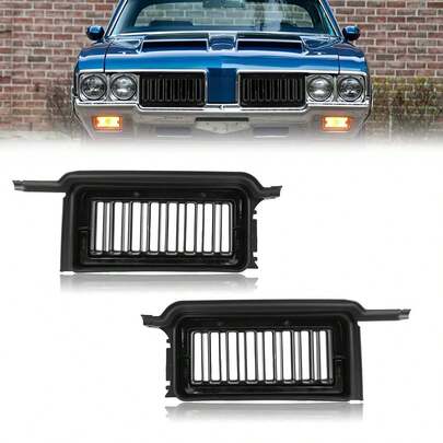 1Pcs Front Bumper Matte Black Insert Grill Hood Mesh ABS Plastic For 1970 Oldsmobile Cutlass 442 F85 Hurst Olds W-30 W-31 Models