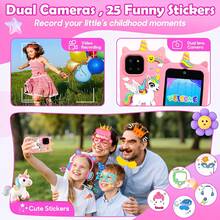 Ponsel Pintar Mainan Anak Layar Sentuh HD 2,8 Inci dengan Kamera Ganda, Ponsel Pembelajaran Edukatif Multifungsi, Mendukung Pemutaran Musik, Permainan Edukatif, Audio Cerita Anak, Cocok Sebagai Hadiah Mainan untuk Anak Usia 3-12 Tahun - MultiWarna - View 6