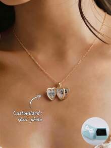 Customized Personalized European And American Cross-Border Color Photo Necklace, Mother's Day Gift, Valentine's Day Gift, Birthday Anniversary Gift, For Friends, Classmates, Graduation, , Family, High-End Gift, Southeast Asia,Jewellery For Ladies ,Boho Statement - Style 1 - View 2