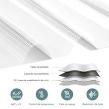 NANWEI Persianas Enrollables de Cebra, Doble Capa Persianas Horizontales, Ajustar la Densidad de Luz Interior, Privacidad Pretection para Recámara, Sala, Oficina, Sala de Reuniones,120X180cm - Blanco - Ver 5