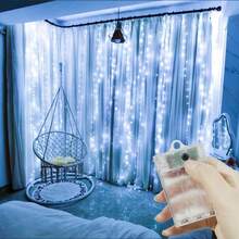 LED Curtain String Lights Battery Powered 8 Mode Lighting Festoon Wedding Party Fairy Light Christmas Decoration For Home Room Garden - AA Battery Box Curtain Light - View 5