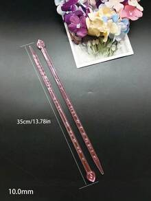 35cm Crystal Clear Acrylic Single Point Crochet Hooks, 4.0-10.0mm 7 Sizes Color-Coded, Transparent Rainbow Smooth Lightweight Plastic Knitting Needles For Autumn/Winter Christmas DIY Handmade Gifts - Plastic Single-piece Sweater Needle - View 16