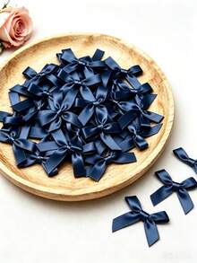 (50pcs/Pack) 4cm Ribbon Bows, Multiple Colors Available, Suitable For Gift Decoration And Hair Clip/Headband Making, Valentine's Day Gift - Plain Bow - View 12