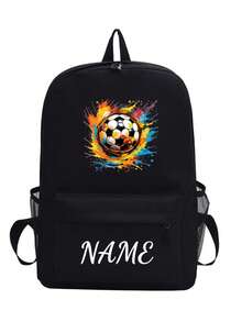 This Spacious And Lightweight Soccer Print Backpack Is Perfect For School, Work, And Leisure. It Features Adjustable Shoulder Straps And... - Multicolor - View 26