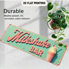2D Flat - Vintage Style Decorative Sign, Suitable For Retro Milkshake Bar, Displaying Soft Toned Milkshake Pattern, Perfect For Cafe, Restaurant, Kitchen, And Themed Party Or Nostalgic Event (Random Style) - A - View 5