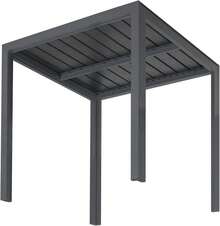 Garden Table 75x75cm, Weatherproof WPC Square Patio Table With Aluminium Frame, Rustproof Lightweight Outdoor Bistro Table For Garden, Balcony, Deck - Black - View 4