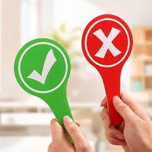 5/10pcs Cardboard Handheld "Correct" And "Incorrect" Sign Cards, Suitable For Classroom Teaching, Interactive Learning Activities, Photo Props, Food Reviews, Travel Vlogs, Classroom Quizzes, Meeting Games, Party Interaction Supplies, Perfect For Creative Use - Identification Tag - View 5