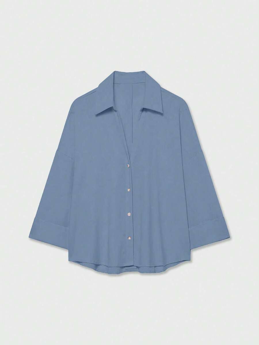 Women Blouses & Shirts - 藍灰色 - 查看 1