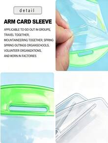 Multi-Color Arm ID Card Holder, Made Of Wear-Resistant PVC With Transparent Window And Adjustable Elastic Strap, Clear Visibility For Quick ID Verification. Colorful Contrasting Border Options, Secure Buckle Design To Prevent Dropping, Flexible Material Waterproof And Dustproof, Can Stably Hold Work ID, Access Card, Event Identity Card. Suitable For Factory Employee Duty, Outdoor Team Building - Multicolor - View 6
