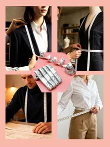 White Flexible Measuring Tape, 1.4cm Wide X 150cm Long, Clear Markings, Wear-Resistant, Portable And Durable. Suitable For Precise Body Measurement, Garment Making And Alteration, A High-Quality Sewing Accessory Tool For Professional Tailors And Home Sewing Enthusiasts - White Measuring Tape - View 1