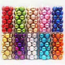 24pcs Christmas Decorations Christmas Balls Christmas Tree Ornaments Hanging Balls Ceiling Balls Shiny Balls Mall Decor Matte Balls 3cm/1.18in - View 2