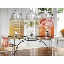 Drink Dispenser Set Of 3 - Beverage Dispenser With Stand - Glass Drink Dispensers For Lemonade, Juice, Water, Iced Tea, Punch - 1-Gallon Countertop Party Drink Dispensers - View 4