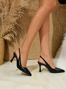 Ladies' Pointed And Sexy High-Heeled Sandals, Designed To Enhance Height And Slimming, Suitable For Uniforms, Parties, Business, Dances, And Dates. - 黑色 - 查看 3
