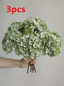 6pcs Artificial Hydrangea Bouquet, Fake Flower Plants, Room Decor, Garden Autumn Decoration, Dining Table Decor, Birthday Party Decoration, Wedding Flower Basket, Bridal Bouquet, Home Decor, Restaurant, Bedroom, Windowsill Decor, Vase Decoration, Valentine's Day Gift, New Year Decoration, Outdoor Garden, Back To School Season - Green - View 7