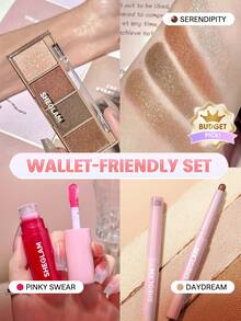 SHEGLAM [3Pcs] Glam Wow Essentials Eyeshadow & Lip Oil Bundle Set - Serendipity+Pinky Swear+Daydream - View 1