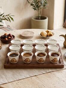 12pcs 70ml Arabic Animal Pattern Ceramic Espresso Cups, Mini Turkish Arabic Coffee Cups, Cute Ceramic Tea Cups, Suitable For Home And Ramadan Use - Multicolor - View 6