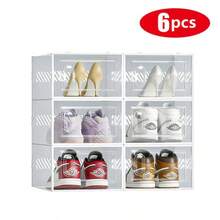 Shoe Storage, 6/12/24 Pack Shoe Organizer For Closet, Shoe Boxes Clear Plastic Stackable Shoe Containers With Lids For Size 10 - View 17