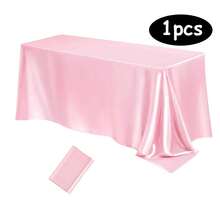 1pc Elegant White Satin Tablecloth: Perfect For Wedding Receptions, Parties And Home Decoration - Rectangular, Woven, Soft And Shiny - Multicolor - View 31