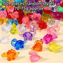 1 Set/300+/200/100/50pcs Mini Dinosaur Model, Multicolor Acrylic Dinosaur, Mini Resin Animal Figurines, Suitable For Hidden Decor, Bulk Plastic Dinosaur Party Favors, Desktop Decor Crystal, Vase Filler, Underwater Swimming Stone, Swimming Pool Party Favors, Fairy Garden Planter - Multicolor - View 9