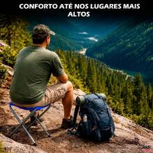Banqueta Compacta Dobrável para Pescaria Viagens Eventos Filas e Áreas Externas - Azul - Visão 4