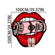 1件酷紅唇咬美元符號天鵝絨地毯，裝飾地毯，臥室裝飾，小地毯，地毯，家居裝飾，客廳地毯，客廳小地毯，臥室地毯，客廳家居裝飾，戶外地毯，可水洗地毯 - 彩色 - 查看 15