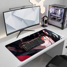 Red Eye Cool HD Pattern Extra Long Gaming Mouse Pad & Desk Mat Set, Non-Slip Durable Rubber Base, Smooth Surface Suitable For Computer Laptop Office Home, Abstract Art Decor, Back To School Supplies - A - View 8