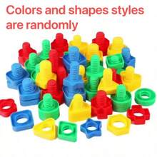 Colorful Nuts And Bolts Set | 5 Pairs/10 Pairs/20 Pairs, Fine Motor Training Puzzle Toy, Shape And Color Matching Toy, Building Game, Block Combination, Screw And Nut Combination Toy, Used To Cultivate Hands-On Ability. Random Color Style - Multicolor - View 11