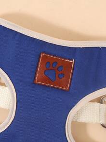Polyester Paw Print Blue Pet Harness & Leash Set, Breathable Anti-Escape Vest-Style Dog Leash, Puppy Supplies, Pet Supplies, Cat Supplies, Suitable For Bichon, Teddy And Other Small Dogs - Royal Blue - View 9